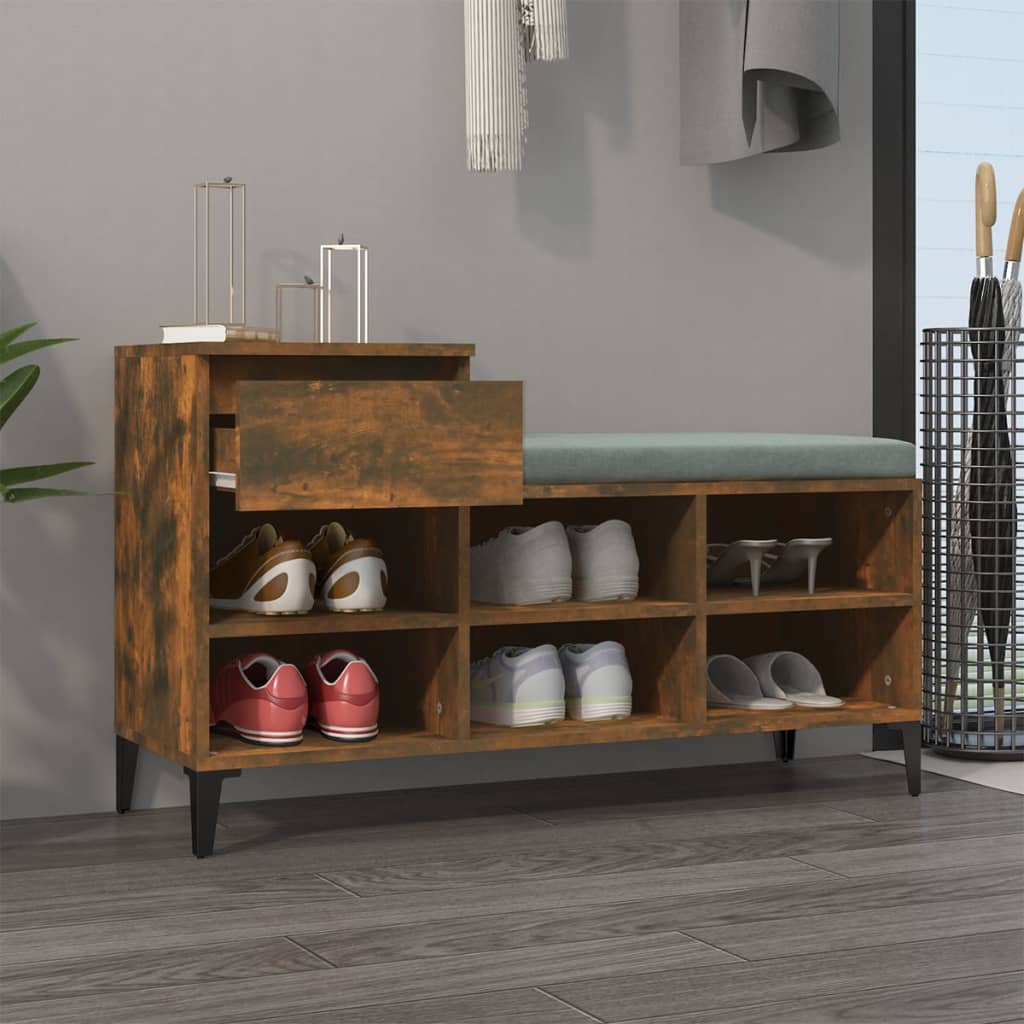 Armoire à chaussures Chêne fumé 102x36x60 cm Bois d'ingénierie - XIOS