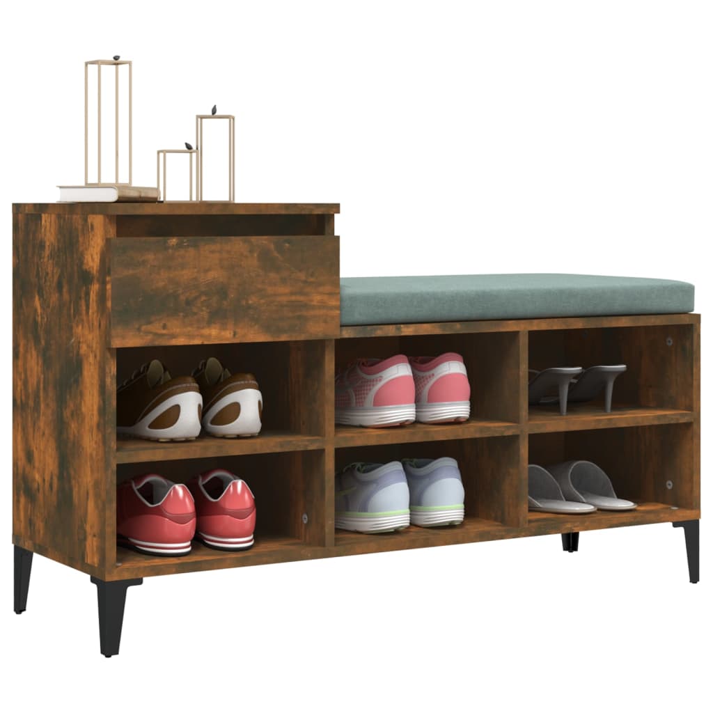Armoire à chaussures Chêne fumé 102x36x60 cm Bois d'ingénierie - XIOS