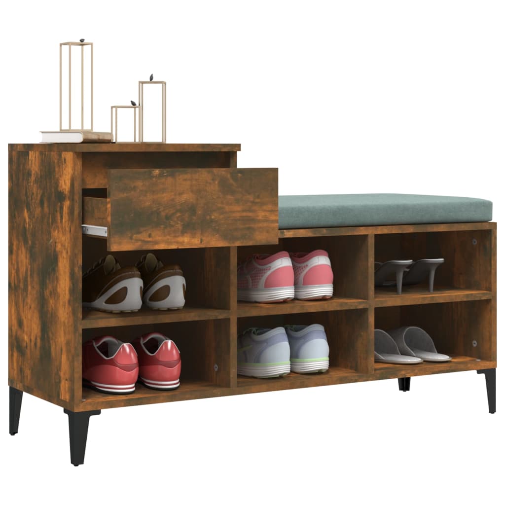 Armoire à chaussures Chêne fumé 102x36x60 cm Bois d'ingénierie - XIOS
