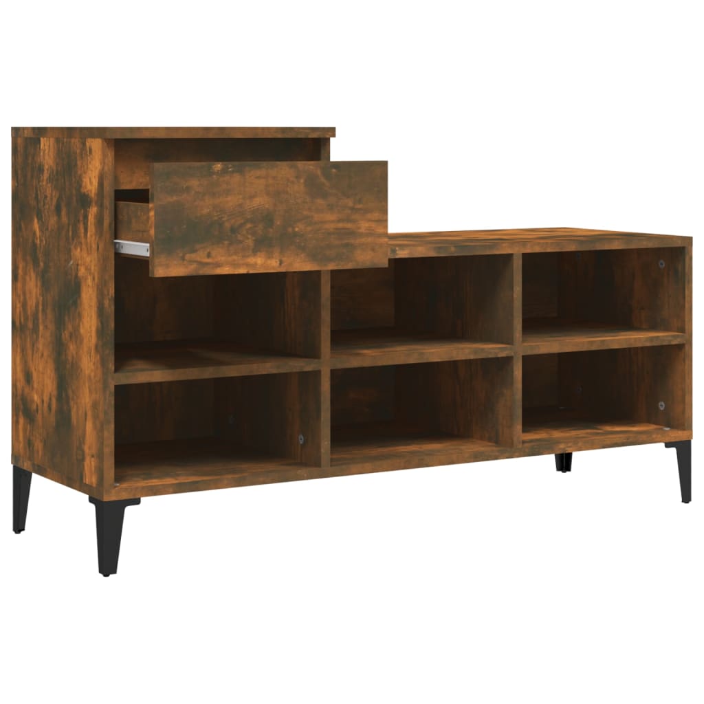 Armoire à chaussures Chêne fumé 102x36x60 cm Bois d'ingénierie - XIOS