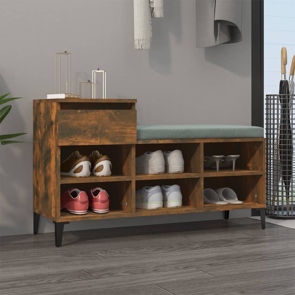 Armoire à chaussures Chêne fumé 102x36x60 cm Bois d'ingénierie - XIOS