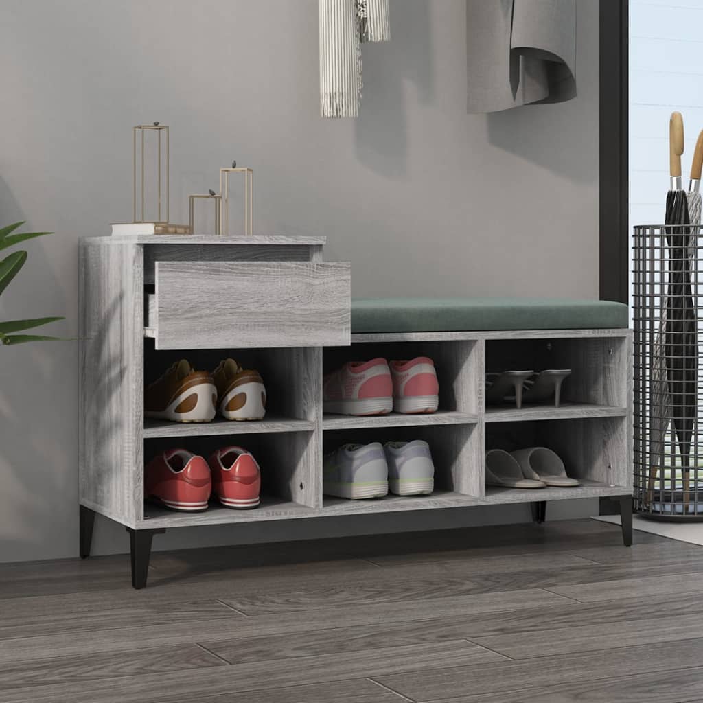 Armoire à chaussures Sonoma gris 102x36x60 cm Bois d'ingénierie - XIOS