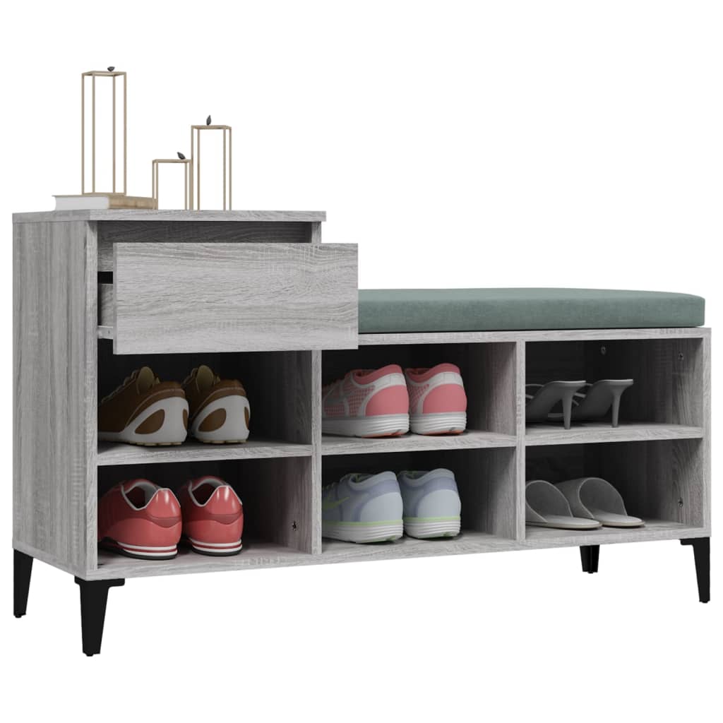 Armoire à chaussures Sonoma gris 102x36x60 cm Bois d'ingénierie - XIOS