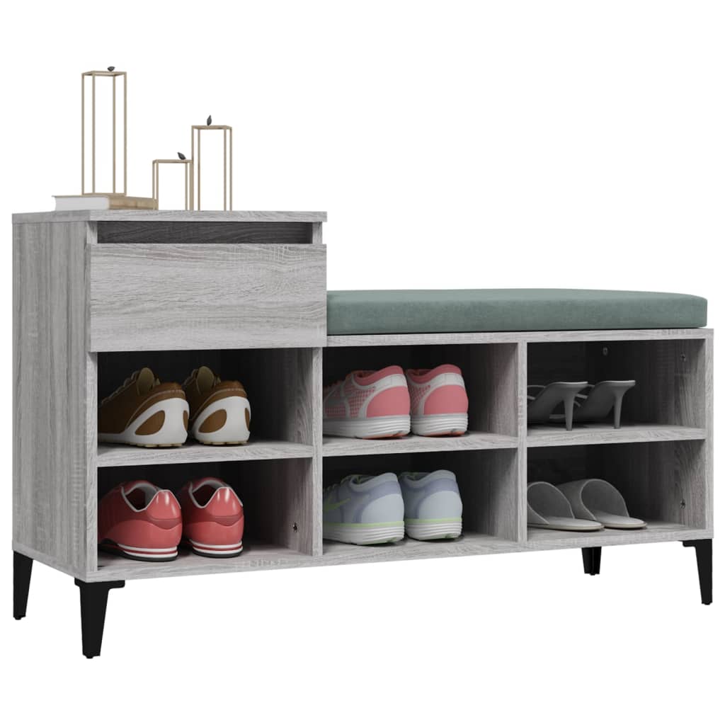 Armoire à chaussures Sonoma gris 102x36x60 cm Bois d'ingénierie - XIOS