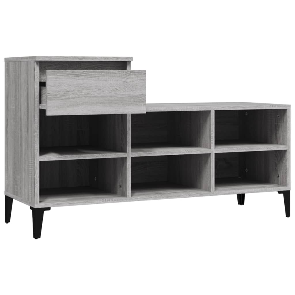 Armoire à chaussures Sonoma gris 102x36x60 cm Bois d'ingénierie - XIOS