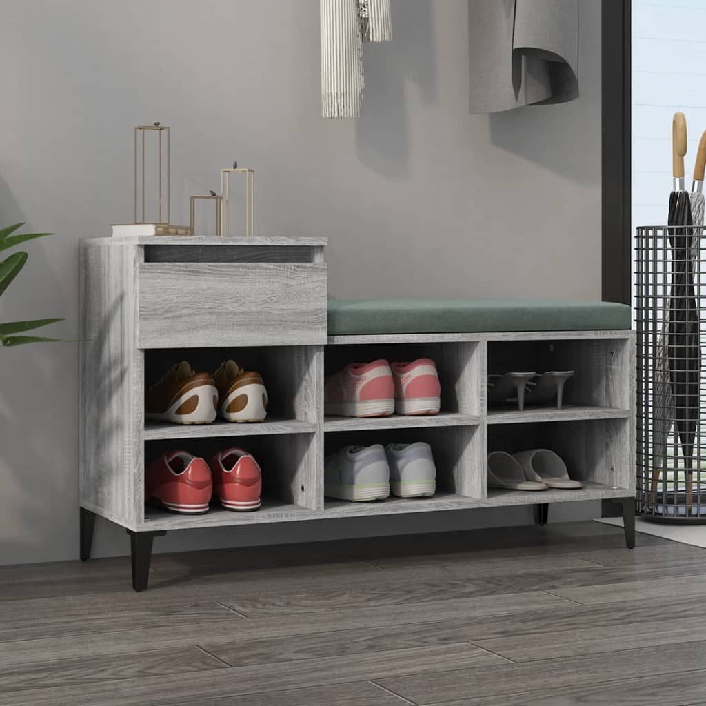 Armoire à chaussures Sonoma gris 102x36x60 cm Bois d'ingénierie - XIOS