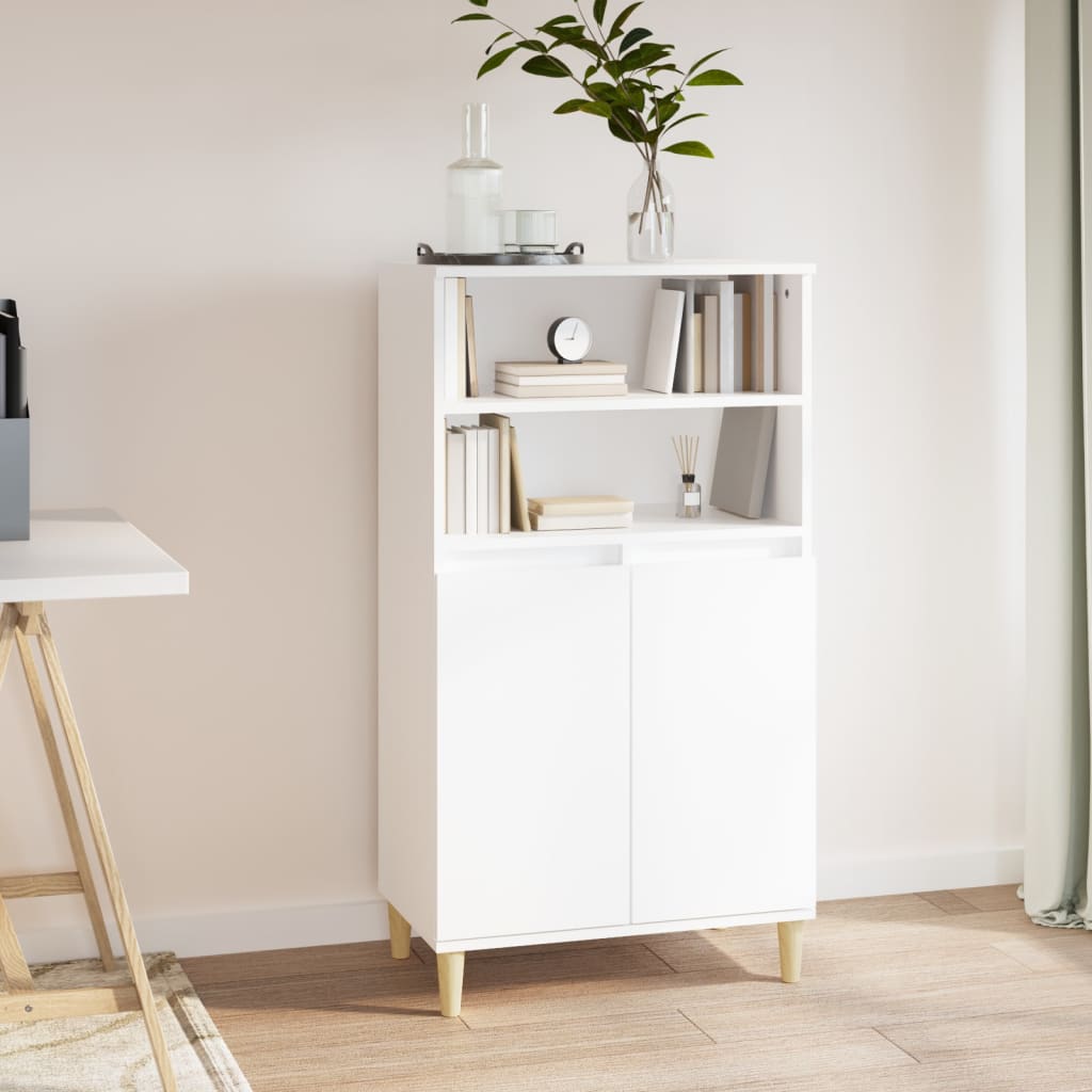 Buffet haut Blanc 60x36x110 cm Bois d'ingénierie - XIOS