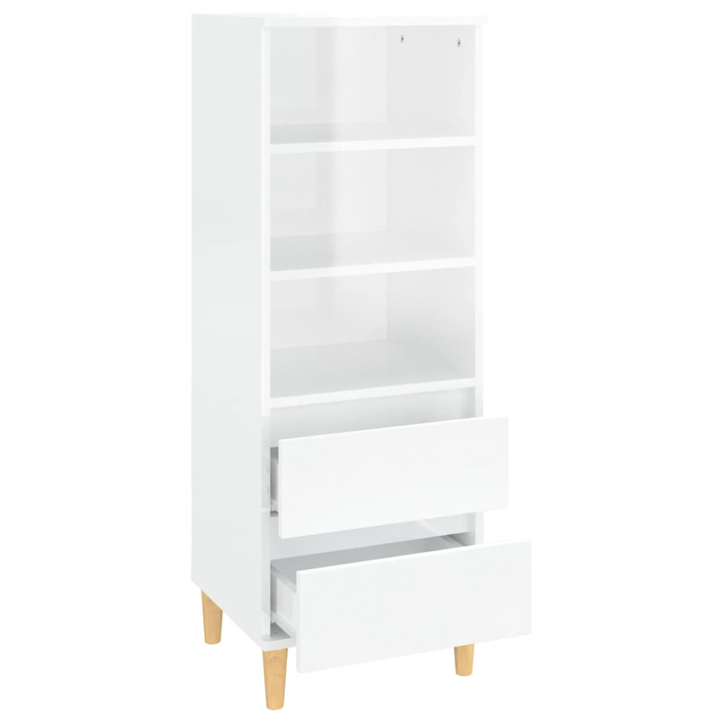 Buffet haut Blanc brillant 40x36x110 cm Bois d'ingénierie - XIOS