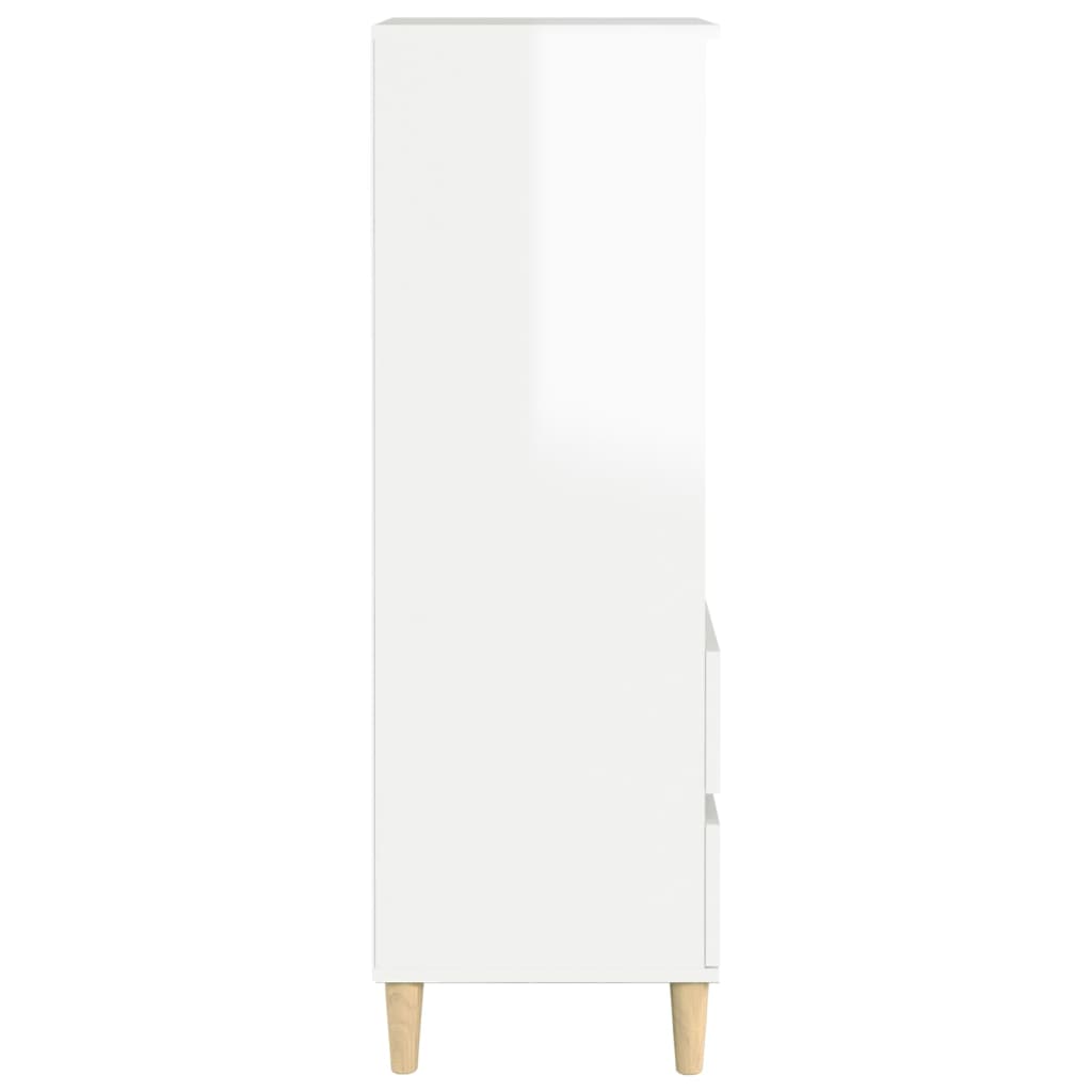 Buffet haut Blanc brillant 40x36x110 cm Bois d'ingénierie - XIOS