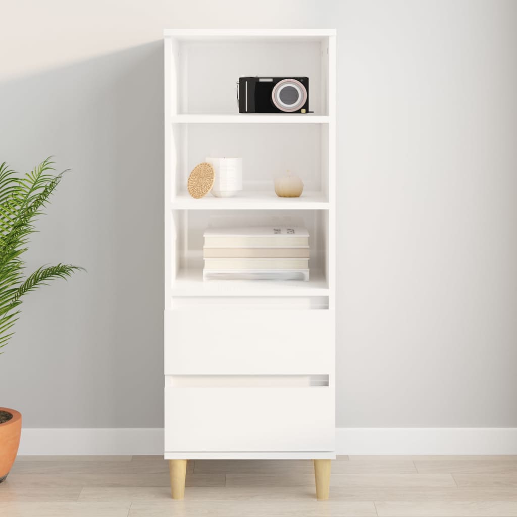 Buffet haut Blanc brillant 40x36x110 cm Bois d'ingénierie - XIOS