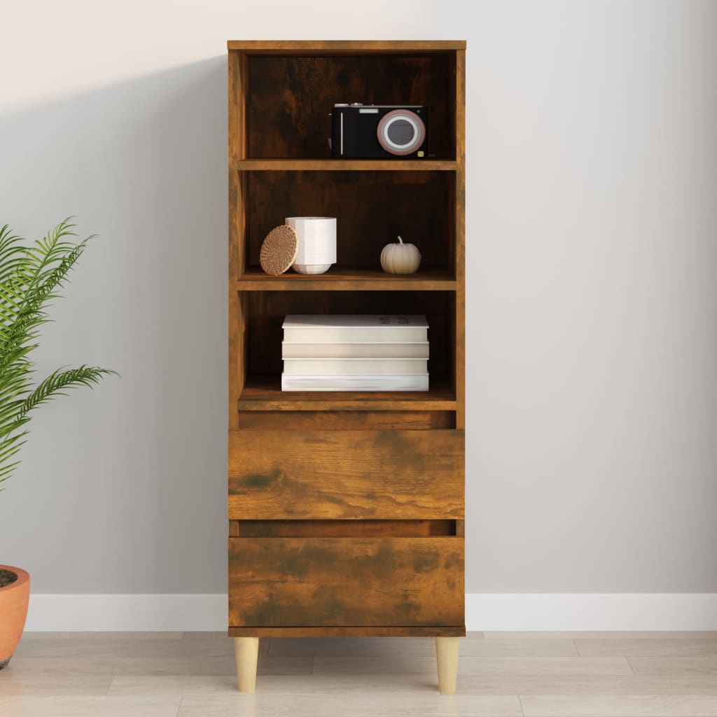 Buffet haut Chêne fumé 40x36x110 cm Bois d'ingénierie - XIOS