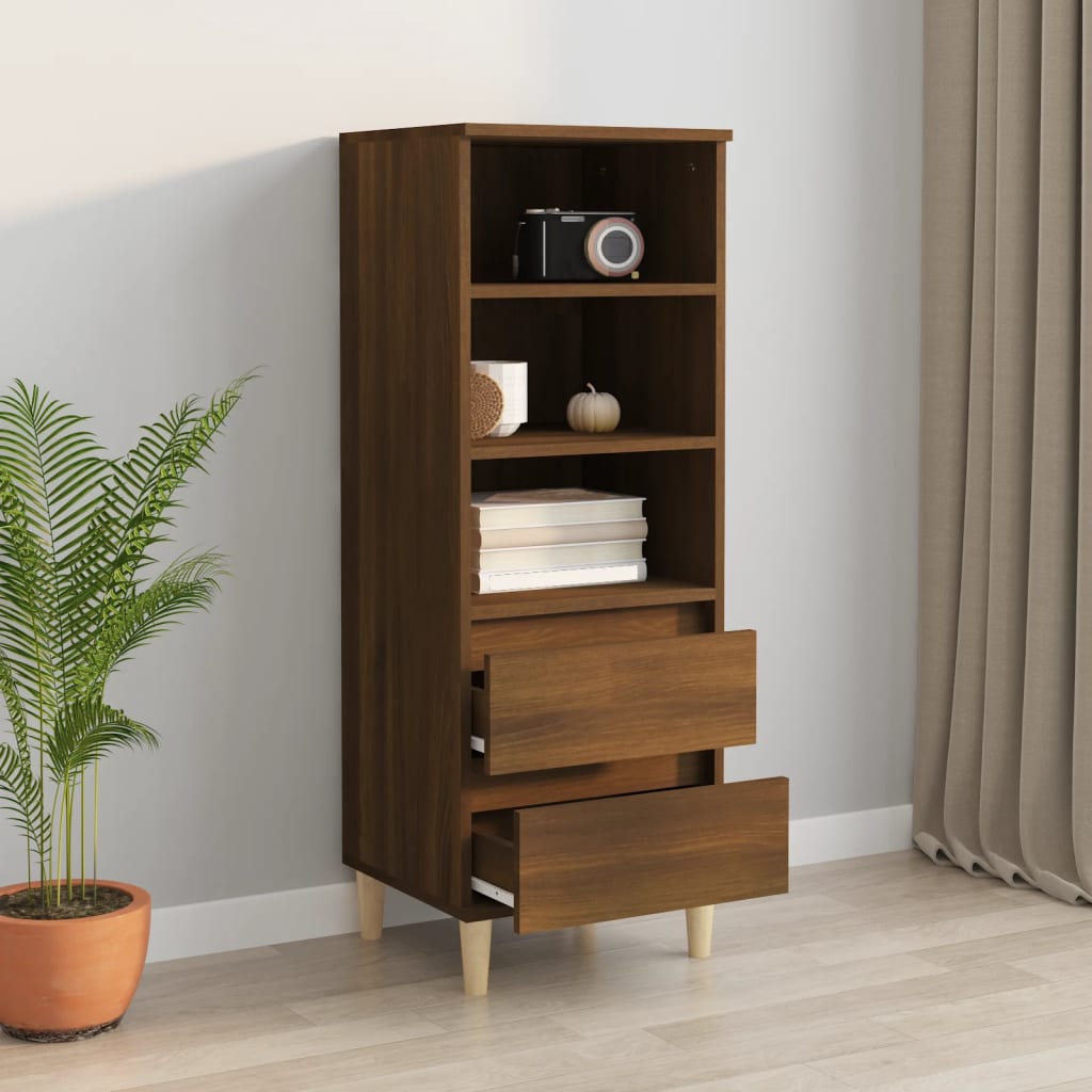 Buffet haut Chêne marron 40x36x110 cm Bois d'ingénierie - XIOS