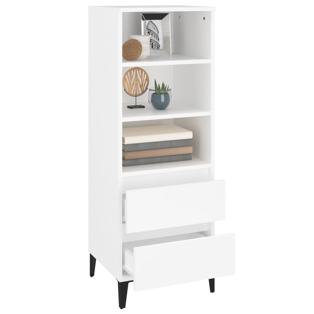 Buffet haut Blanc 40x36x110 cm Bois d'ingénierie - XIOS
