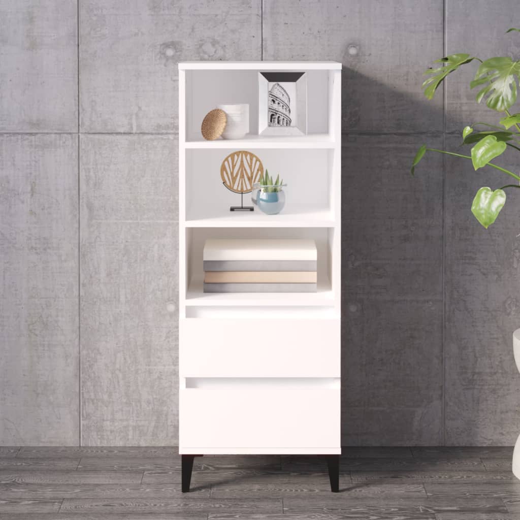 Buffet haut Blanc 40x36x110 cm Bois d'ingénierie - XIOS