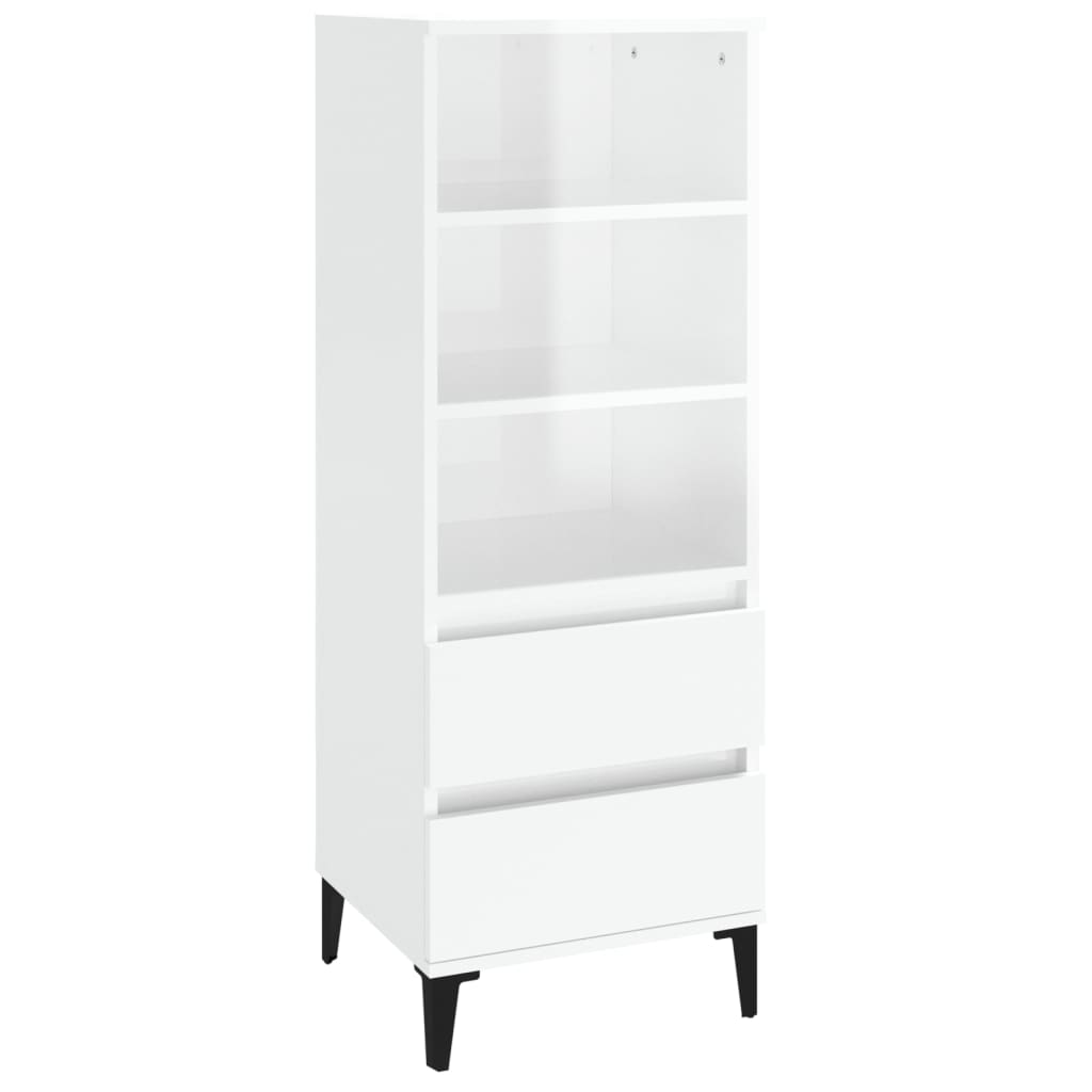 Buffet haut Blanc brillant 40x36x110 cm Bois d'ingénierie - XIOS
