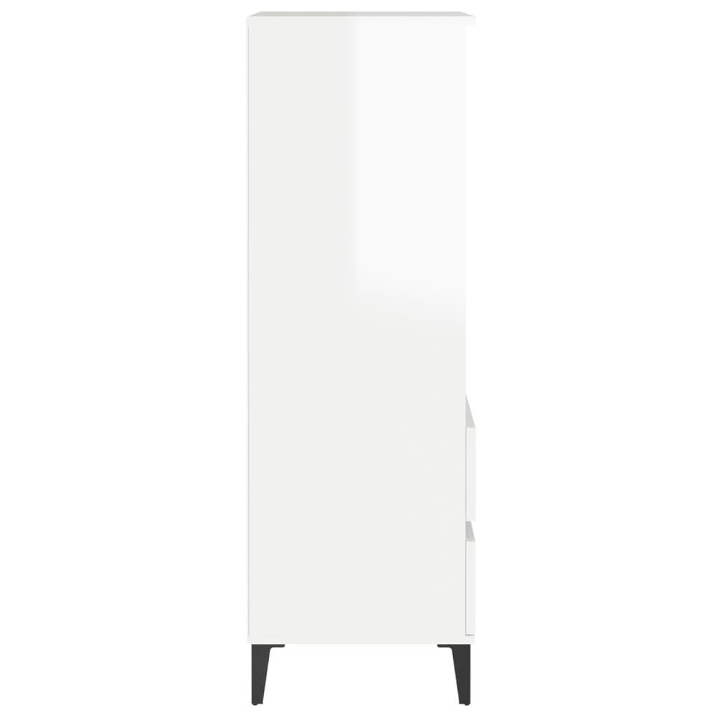 Buffet haut Blanc brillant 40x36x110 cm Bois d'ingénierie - XIOS