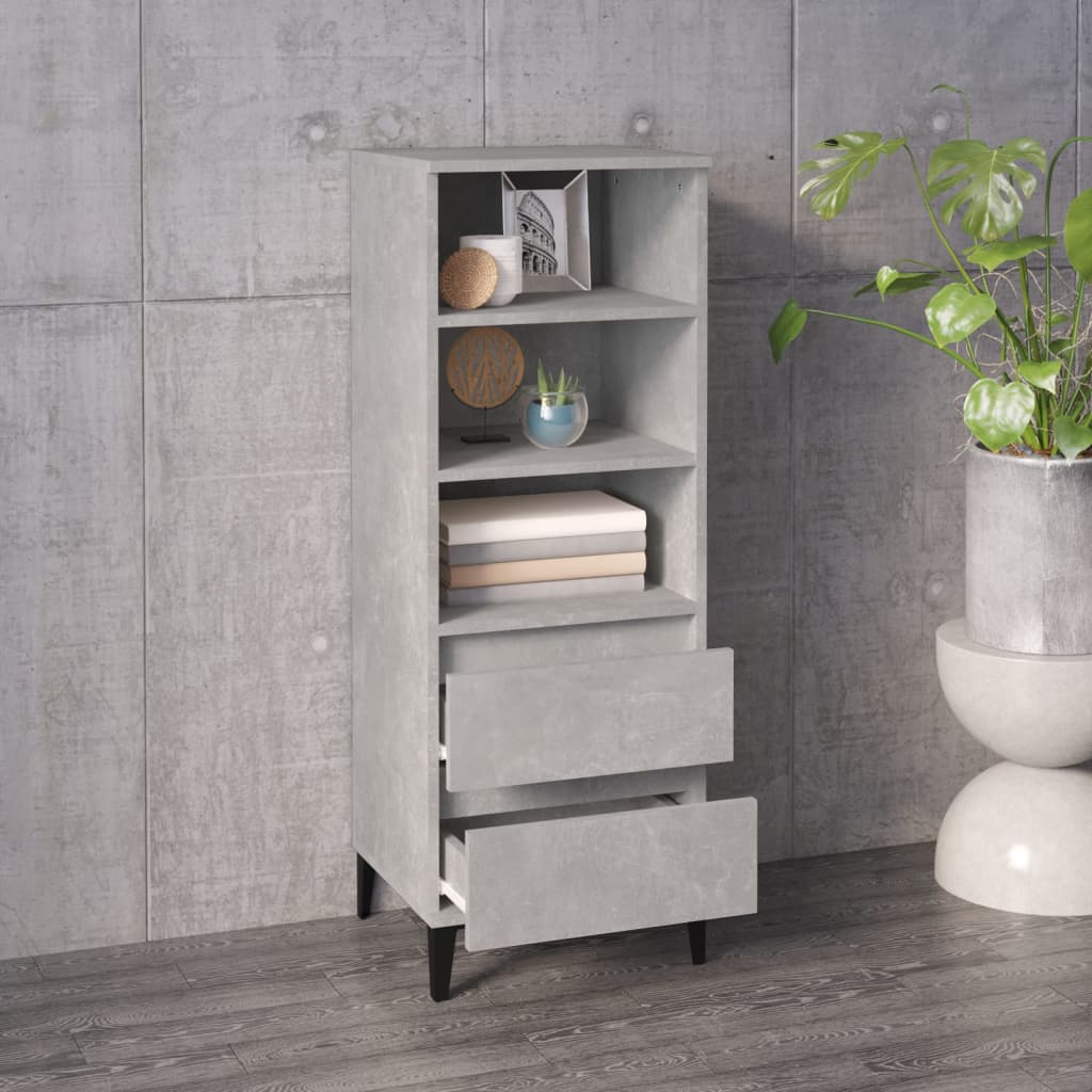 Buffet haut Gris béton 40x36x110 cm Bois d'ingénierie - XIOS