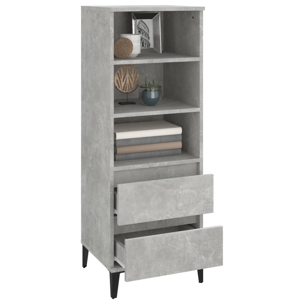 Buffet haut Gris béton 40x36x110 cm Bois d'ingénierie - XIOS