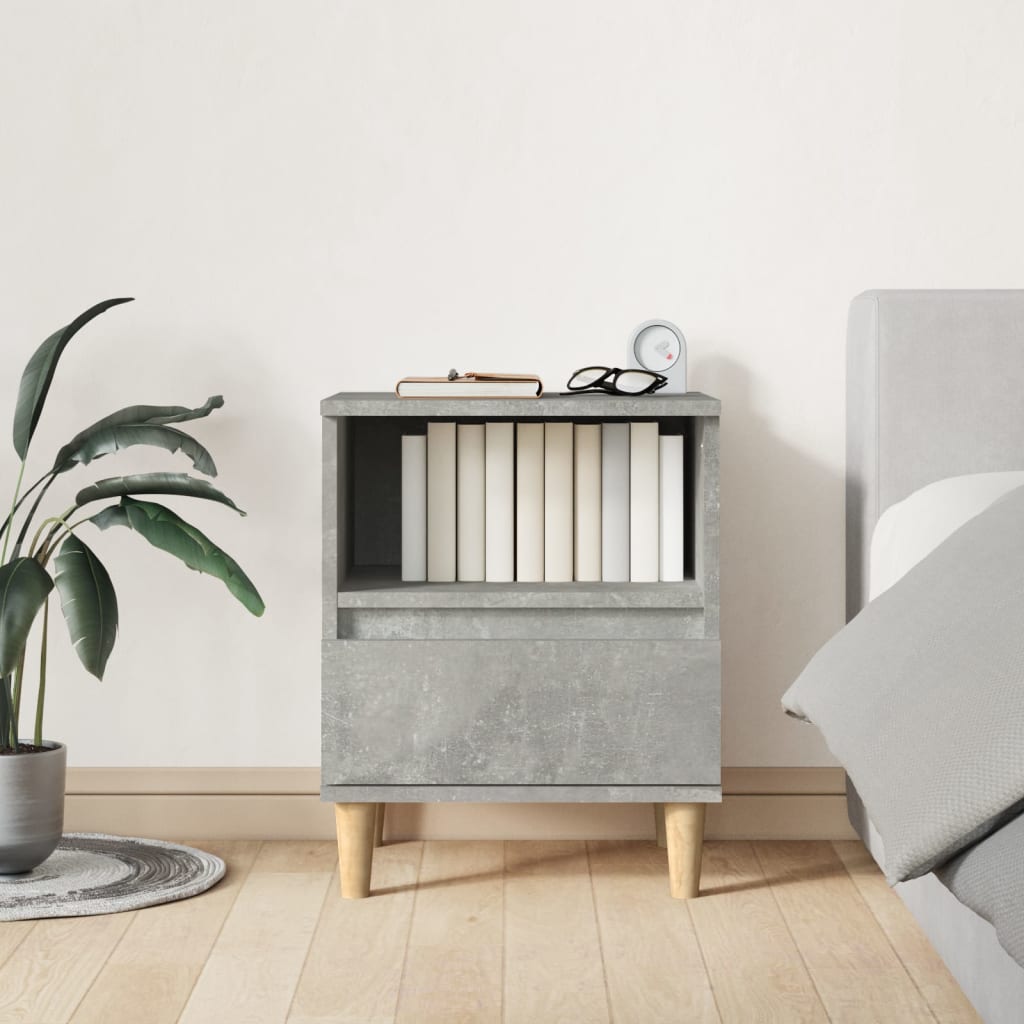 Tables de chevet 2 pcs Gris béton 40x35x50 cm - XIOS