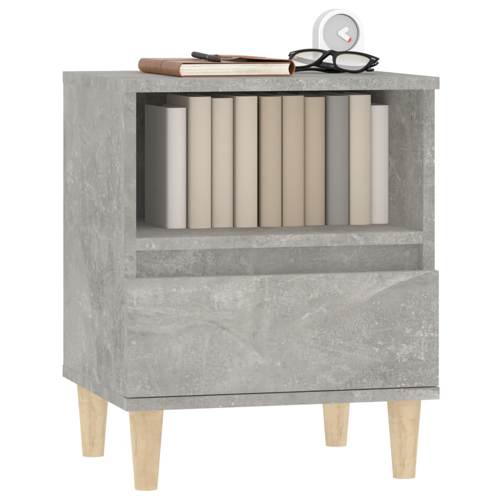 Tables de chevet 2 pcs Gris béton 40x35x50 cm - XIOS