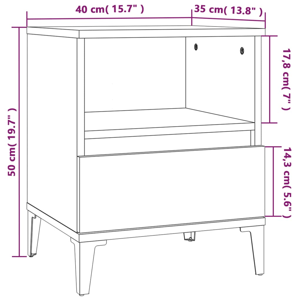 Tables de chevet 2 pcs Blanc 40x35x50 cm - XIOS