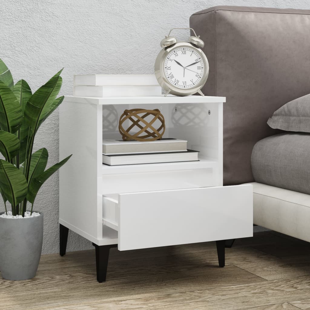 Tables de chevet 2 pcs Blanc brillant 40x35x50 cm - XIOS