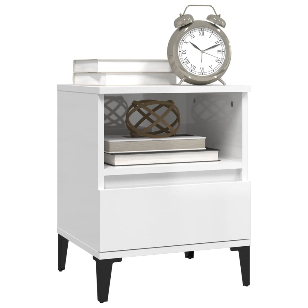 Tables de chevet 2 pcs Blanc brillant 40x35x50 cm - XIOS