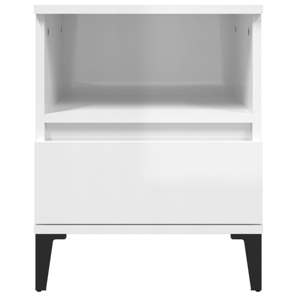 Tables de chevet 2 pcs Blanc brillant 40x35x50 cm - XIOS