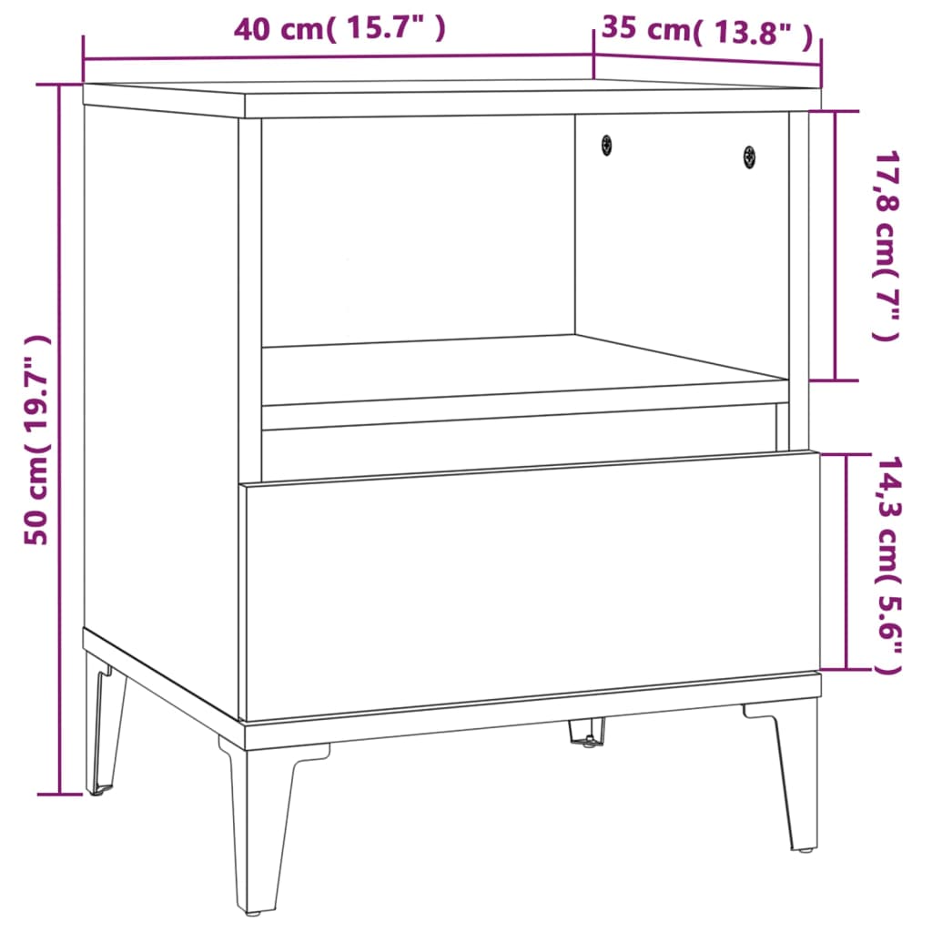 Tables de chevet 2 pcs Blanc brillant 40x35x50 cm - XIOS