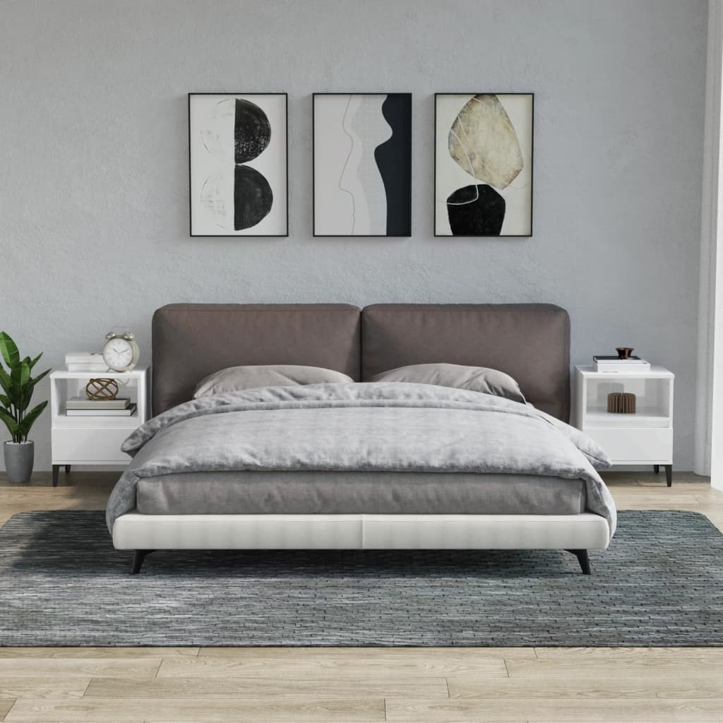 Tables de chevet 2 pcs Blanc brillant 40x35x50 cm - XIOS