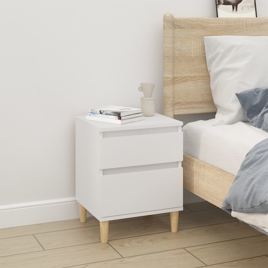 Tables de chevet 2 pcs Blanc 40x35x50 cm