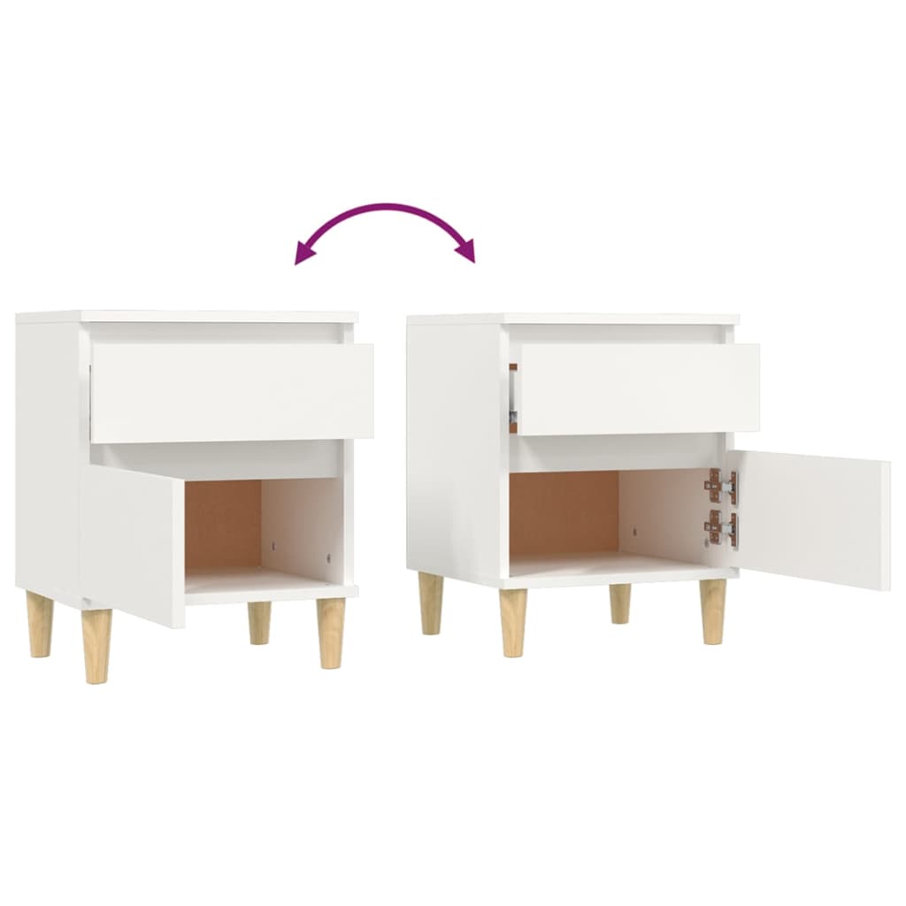 Tables de chevet 2 pcs Blanc 40x35x50 cm