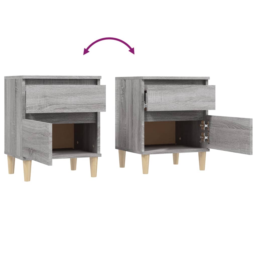 Tables de chevet 2 pcs Sonoma gris 40x35x50 cm