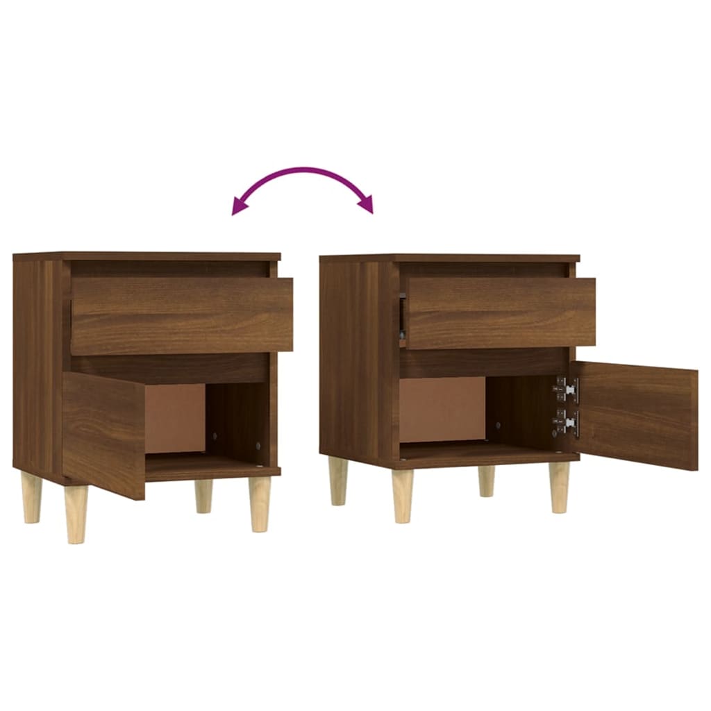 Tables de chevet 2 pcs Chêne marron 40x35x50 cm