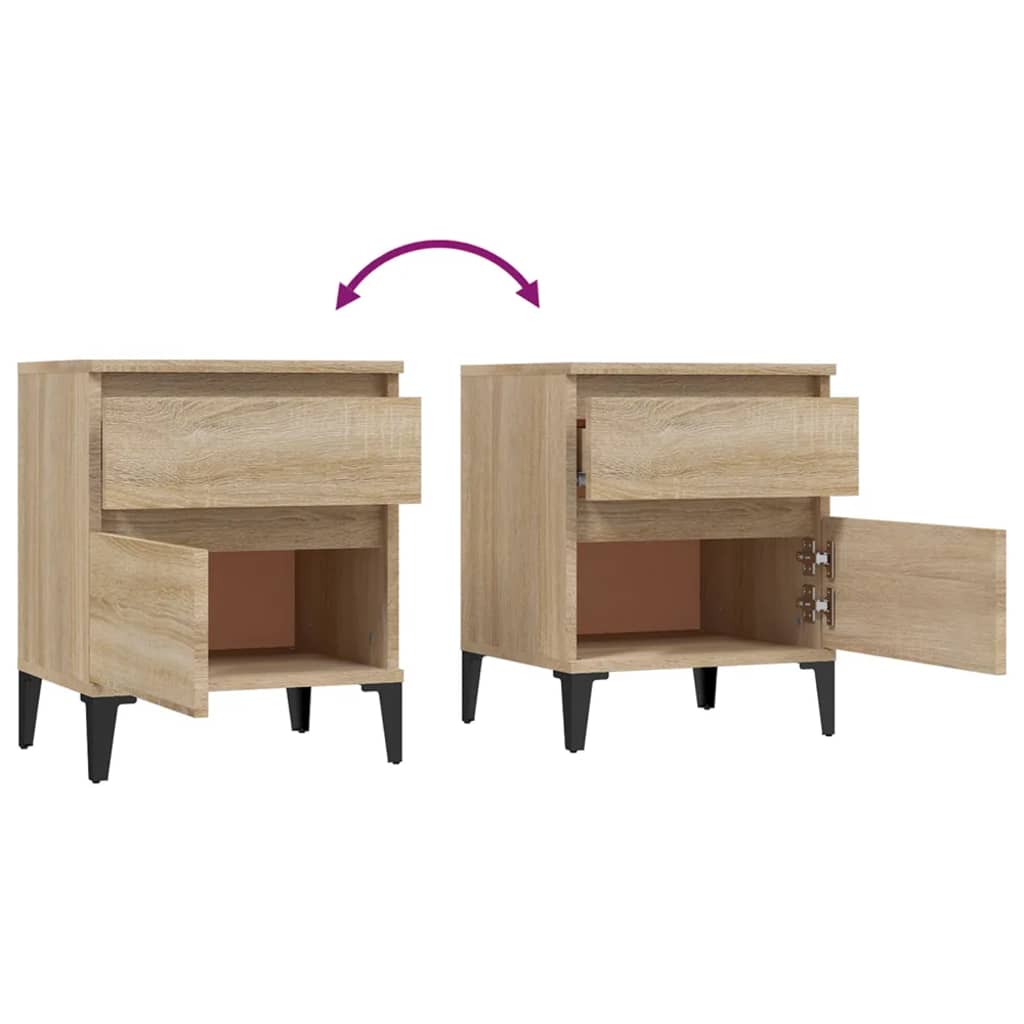 Tables de chevet 2 pcs Chêne sonoma 40x35x50 cm