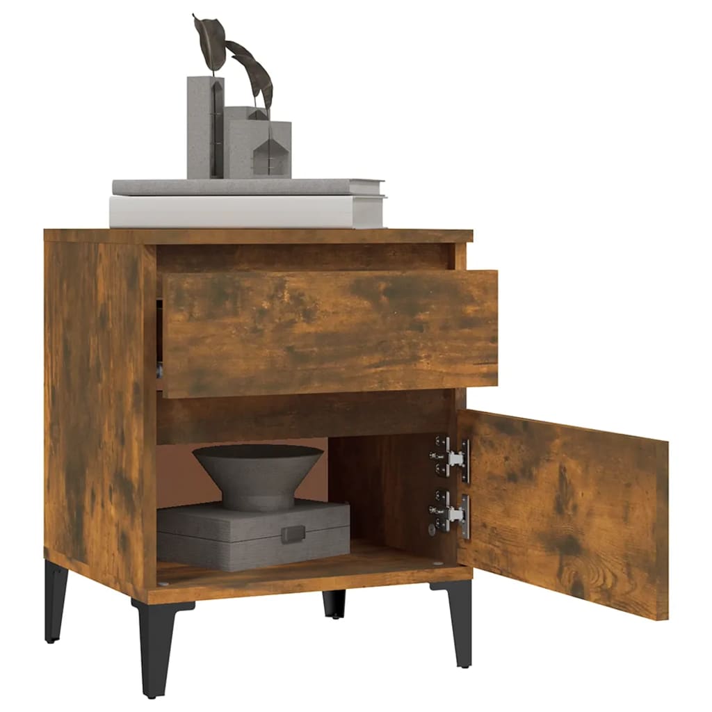 Table de chevet Chêne fumé 40x35x50 cm