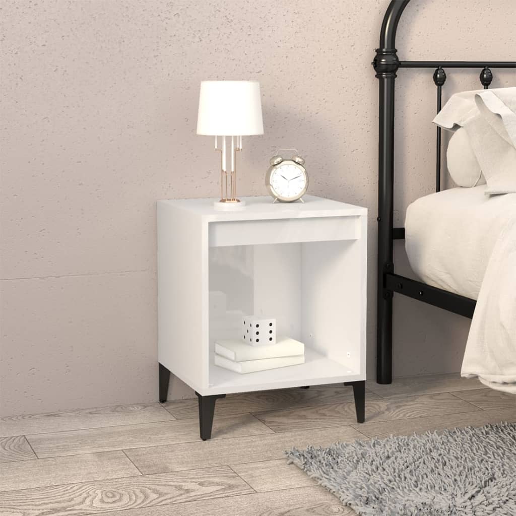 Tables de chevet 2 pcs Blanc brillant 40x35x50 cm - XIOS