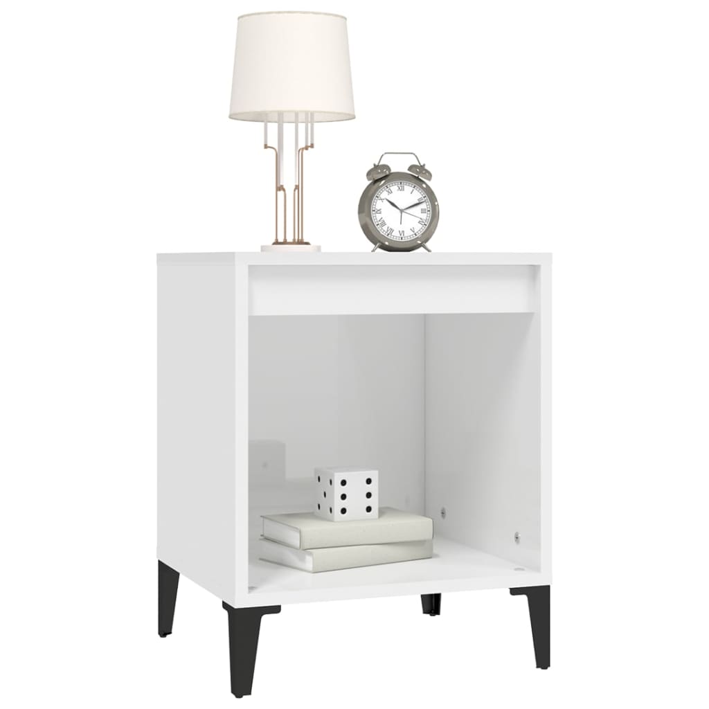 Tables de chevet 2 pcs Blanc brillant 40x35x50 cm - XIOS