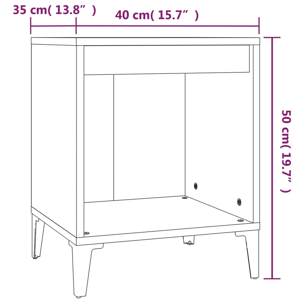 Tables de chevet 2 pcs Blanc brillant 40x35x50 cm - XIOS