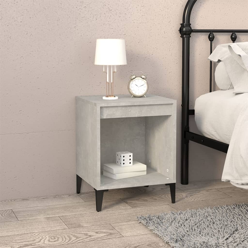 Tables de chevet 2 pcs Gris béton 40x35x50 cm - XIOS