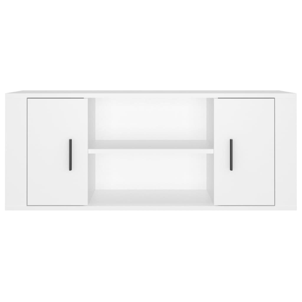 Meuble TV Blanc 100x35x40 cm Bois d'ingénierie - XIOS