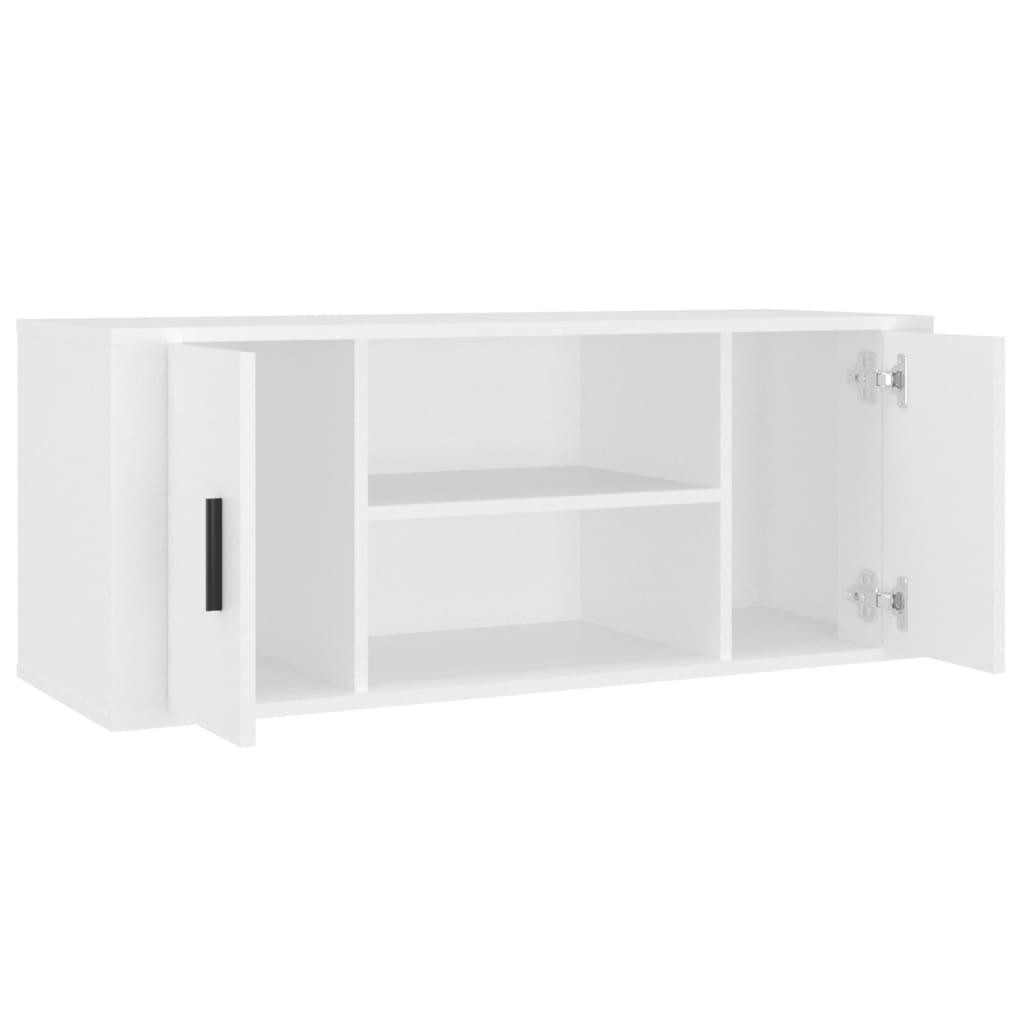Meuble TV Blanc 100x35x40 cm Bois d'ingénierie - XIOS