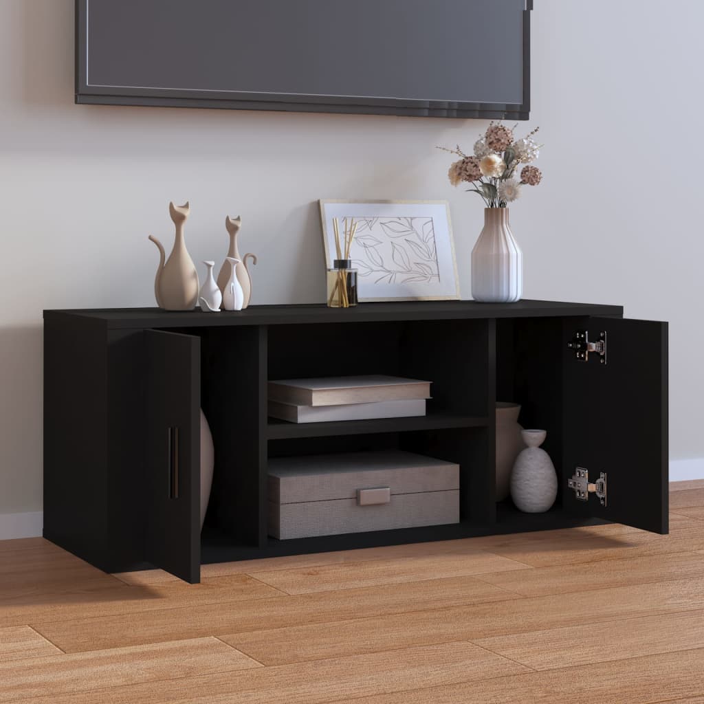 Meuble TV Noir 100x35x40 cm Bois d'ingénierie Meubles TV vidaXL