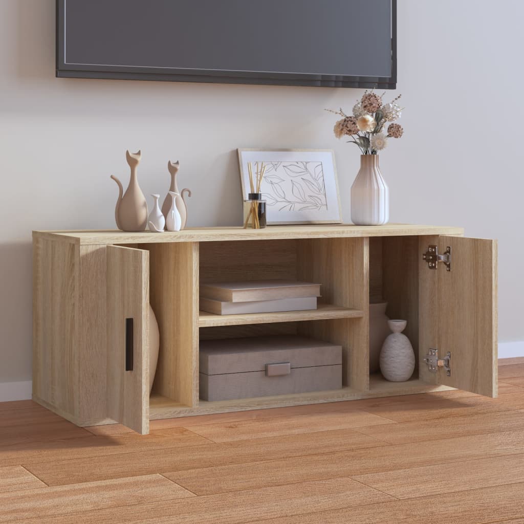 Meuble TV Chêne sonoma 100x35x40 cm Bois d'ingénierie - XIOS