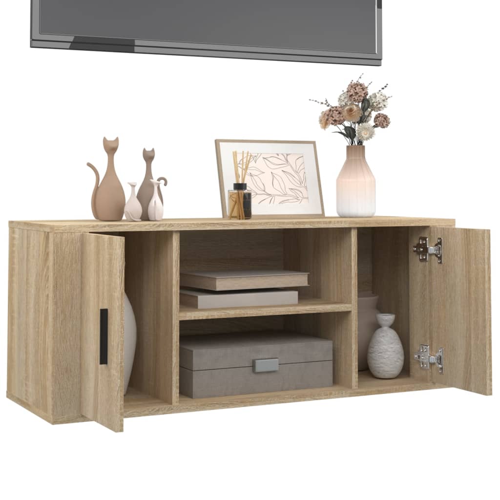 Meuble TV Chêne sonoma 100x35x40 cm Bois d'ingénierie - XIOS