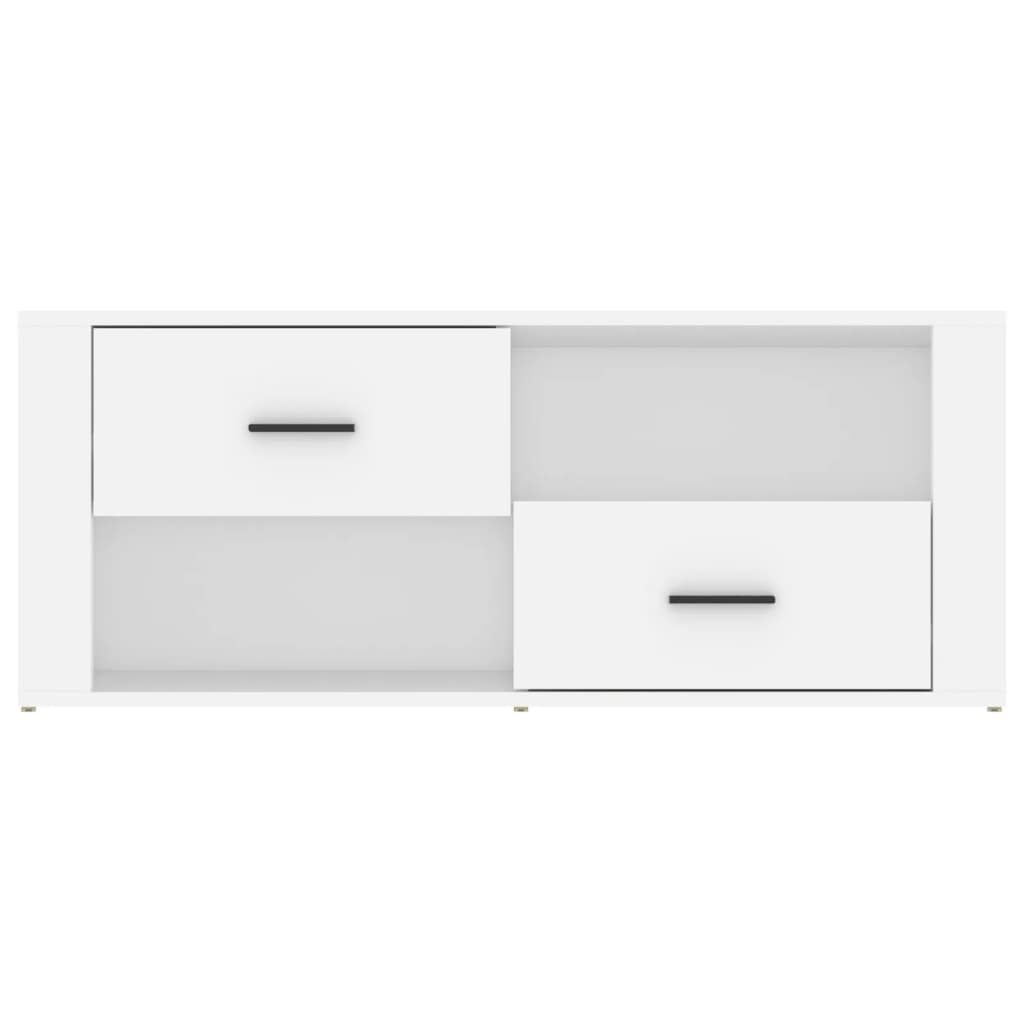 Meuble TV Blanc 100x35x40 cm Bois d'ingénierie - XIOS