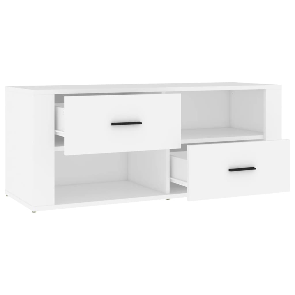 Meuble TV Blanc 100x35x40 cm Bois d'ingénierie - XIOS