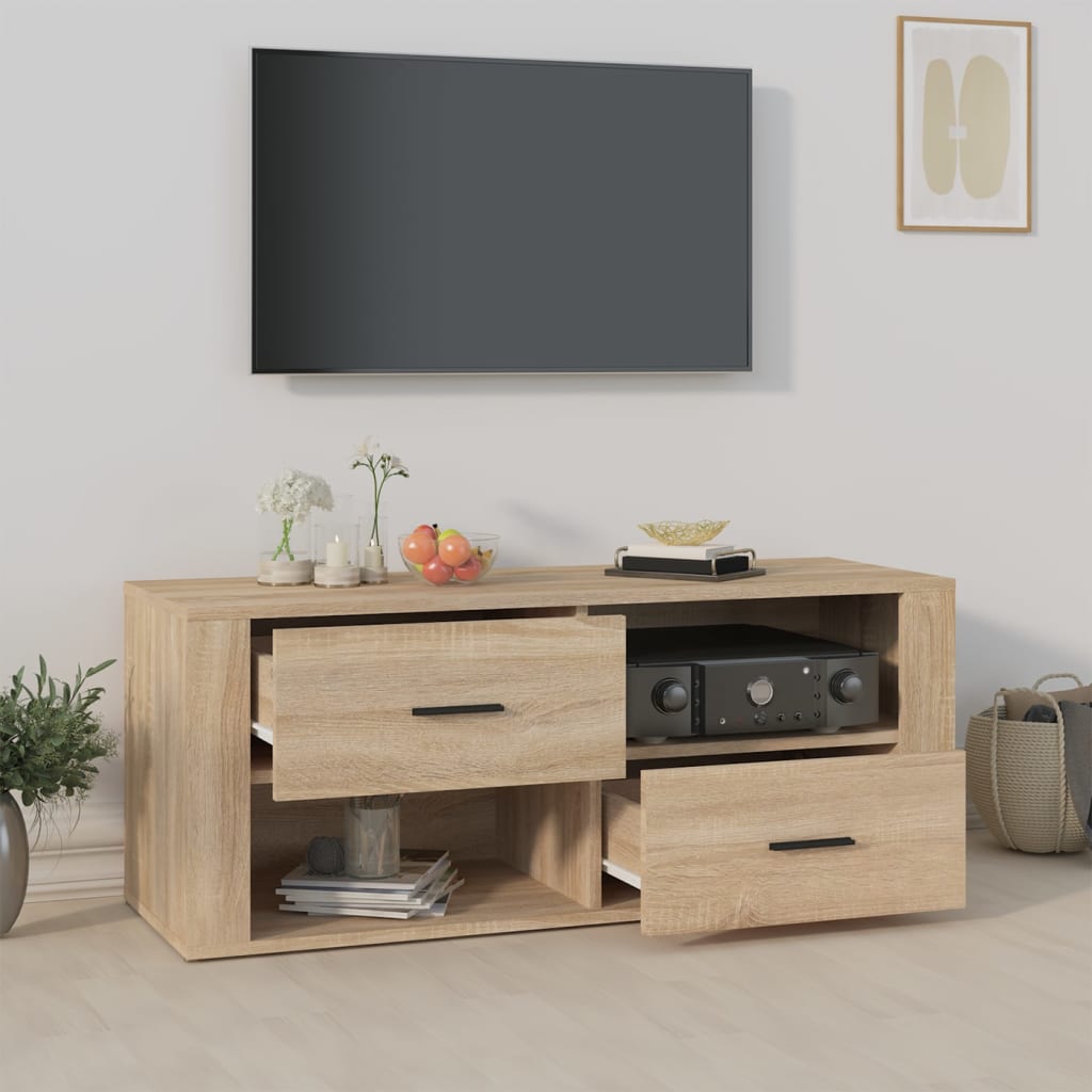 Meuble TV Chêne sonoma 100x35x40 cm Bois d'ingénierie - XIOS