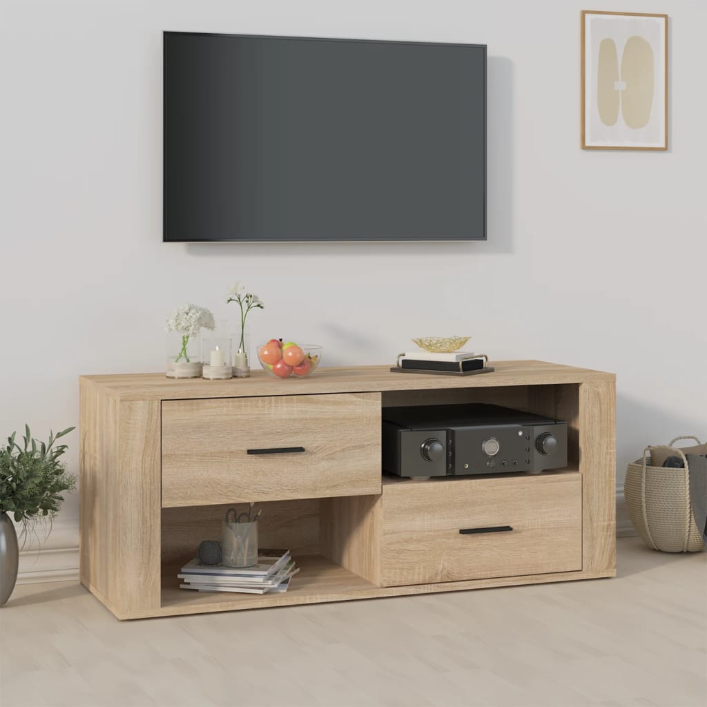 Meuble TV Chêne sonoma 100x35x40 cm Bois d'ingénierie - XIOS
