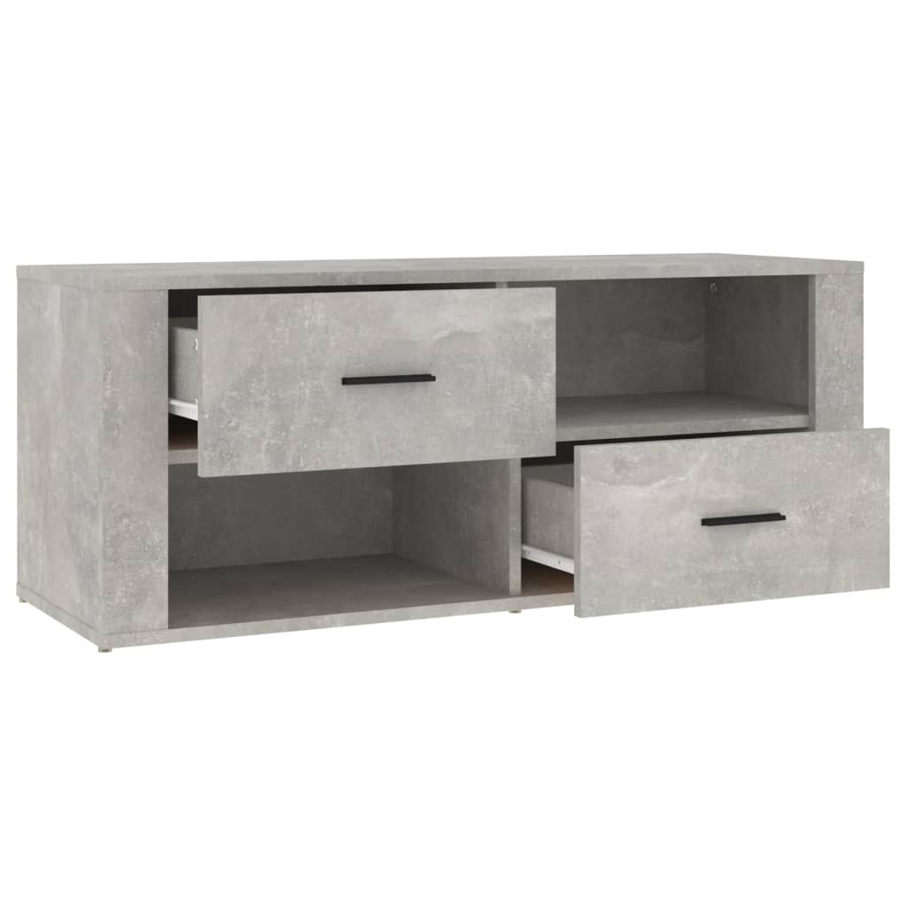 Meuble TV Gris béton 100x35x40 cm Bois d'ingénierie - XIOS